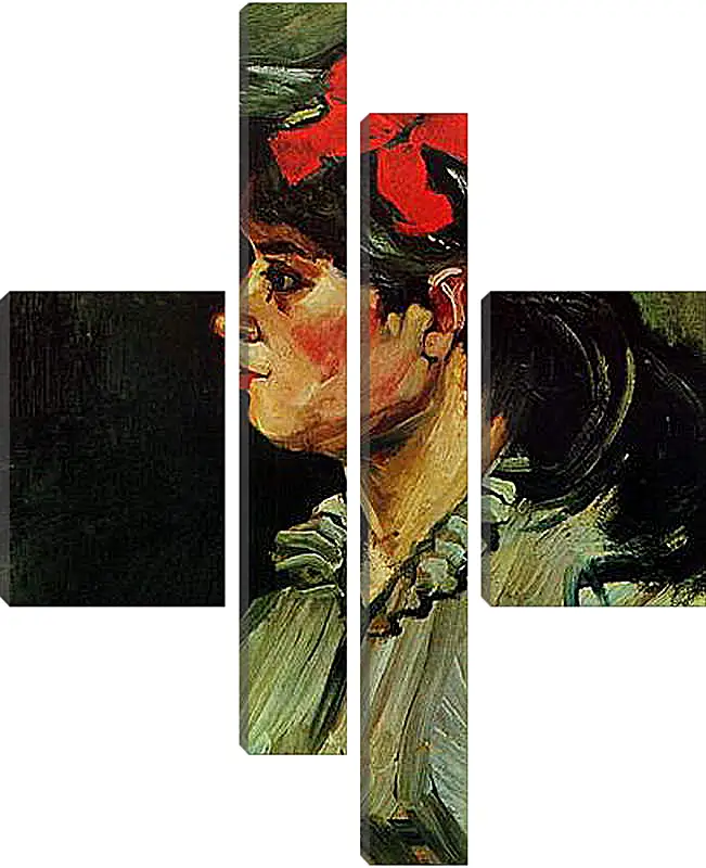 Модульная картина - Portrait of a Woman with Red Ribbon. Винсент Ван Гог