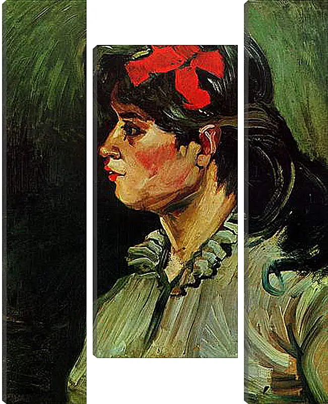 Модульная картина - Portrait of a Woman with Red Ribbon. Винсент Ван Гог