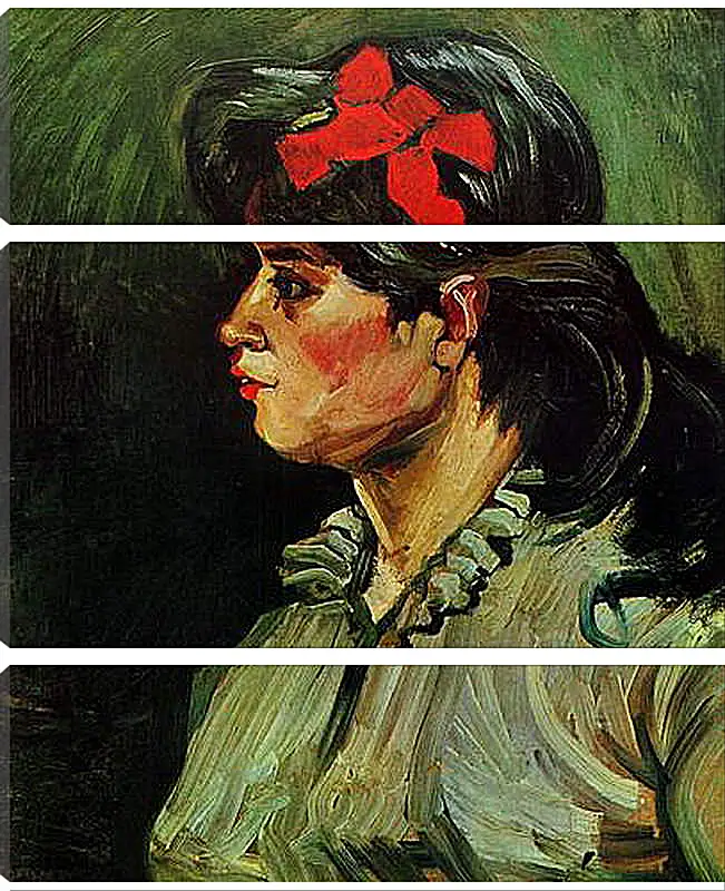 Модульная картина - Portrait of a Woman with Red Ribbon. Винсент Ван Гог