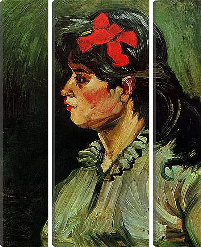 Модульная картина - Portrait of a Woman with Red Ribbon. Винсент Ван Гог