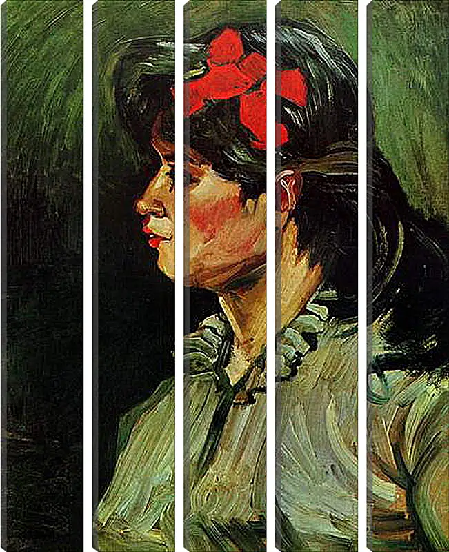 Модульная картина - Portrait of a Woman with Red Ribbon. Винсент Ван Гог