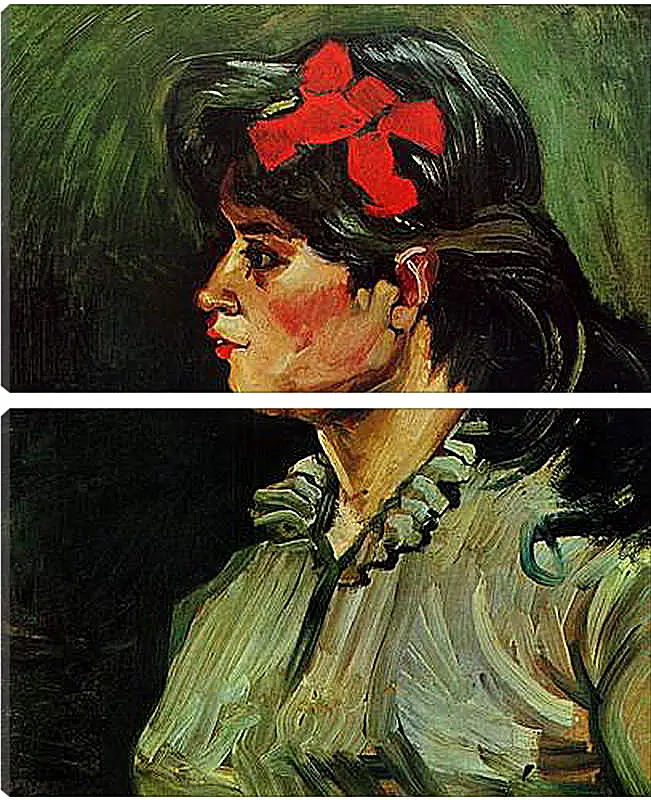 Модульная картина - Portrait of a Woman with Red Ribbon. Винсент Ван Гог