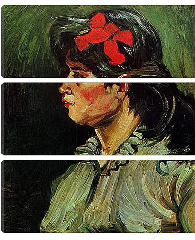 Модульная картина - Portrait of a Woman with Red Ribbon. Винсент Ван Гог
