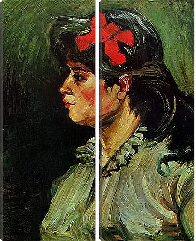 Модульная картина - Portrait of a Woman with Red Ribbon. Винсент Ван Гог