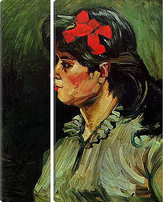 Модульная картина - Portrait of a Woman with Red Ribbon. Винсент Ван Гог