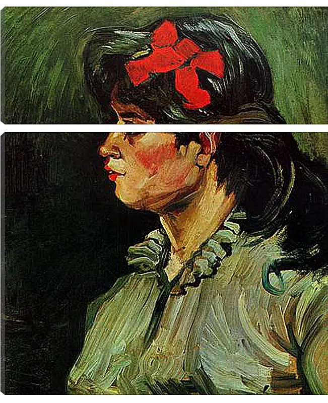 Модульная картина - Portrait of a Woman with Red Ribbon. Винсент Ван Гог