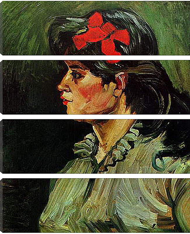 Модульная картина - Portrait of a Woman with Red Ribbon. Винсент Ван Гог