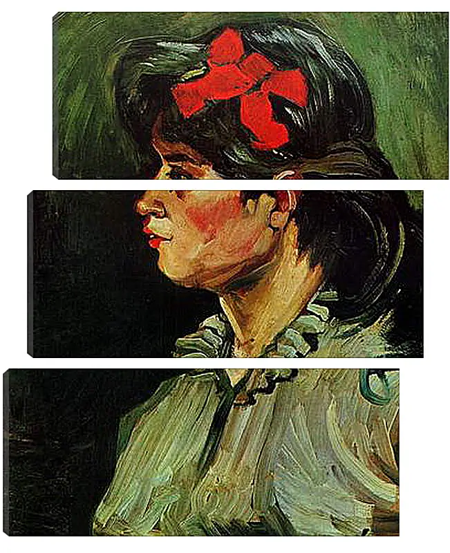 Модульная картина - Portrait of a Woman with Red Ribbon. Винсент Ван Гог