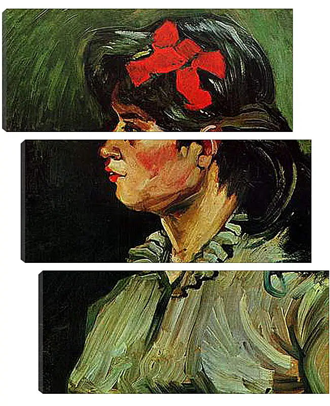 Модульная картина - Portrait of a Woman with Red Ribbon. Винсент Ван Гог