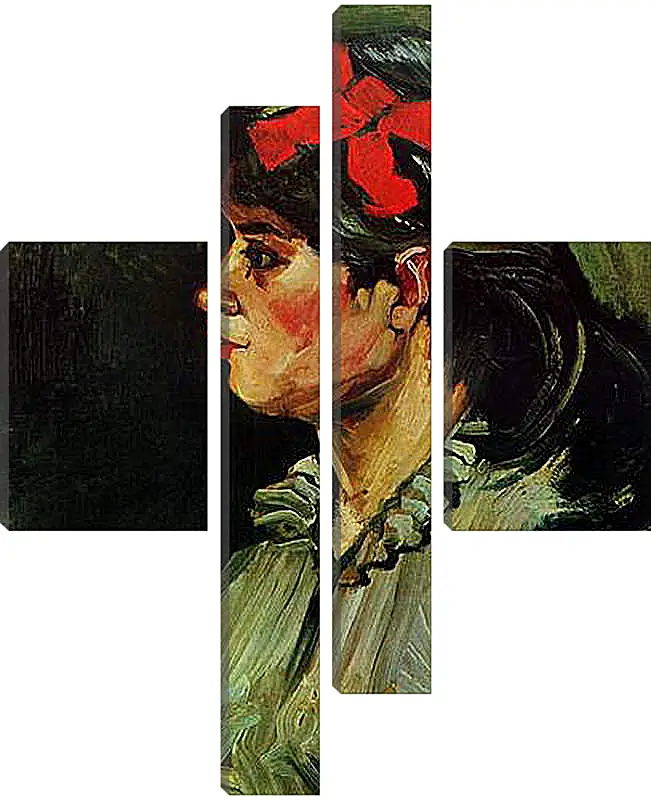 Модульная картина - Portrait of a Woman with Red Ribbon. Винсент Ван Гог