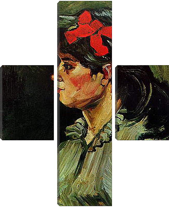 Модульная картина - Portrait of a Woman with Red Ribbon. Винсент Ван Гог