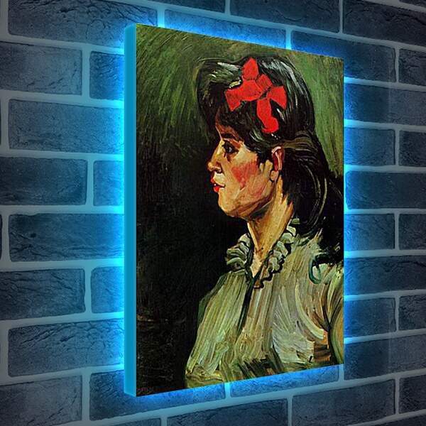 Лайтбокс световая панель - Portrait of a Woman with Red Ribbon. Винсент Ван Гог