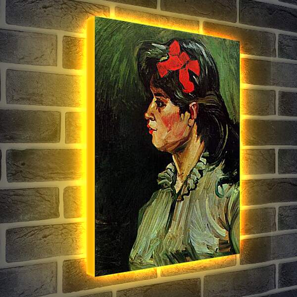 Лайтбокс световая панель - Portrait of a Woman with Red Ribbon. Винсент Ван Гог