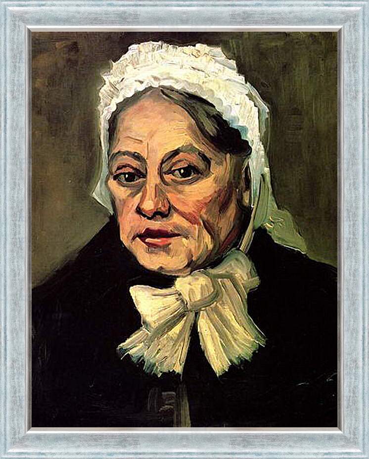 Картина в раме - Head of an Old Woman with White Cap The Midwife. Винсент Ван Гог