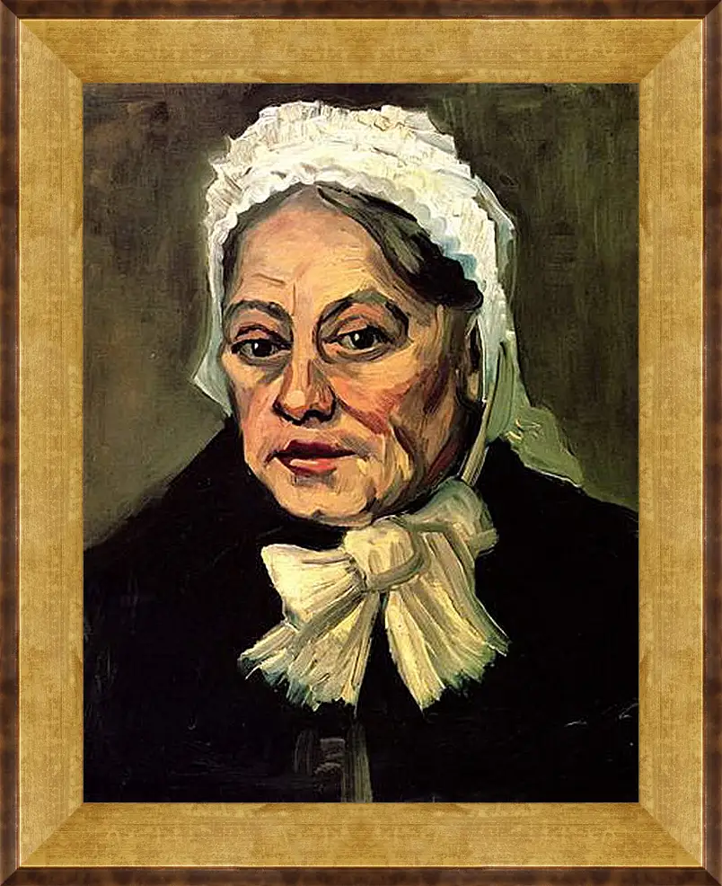 Картина в раме - Head of an Old Woman with White Cap The Midwife. Винсент Ван Гог