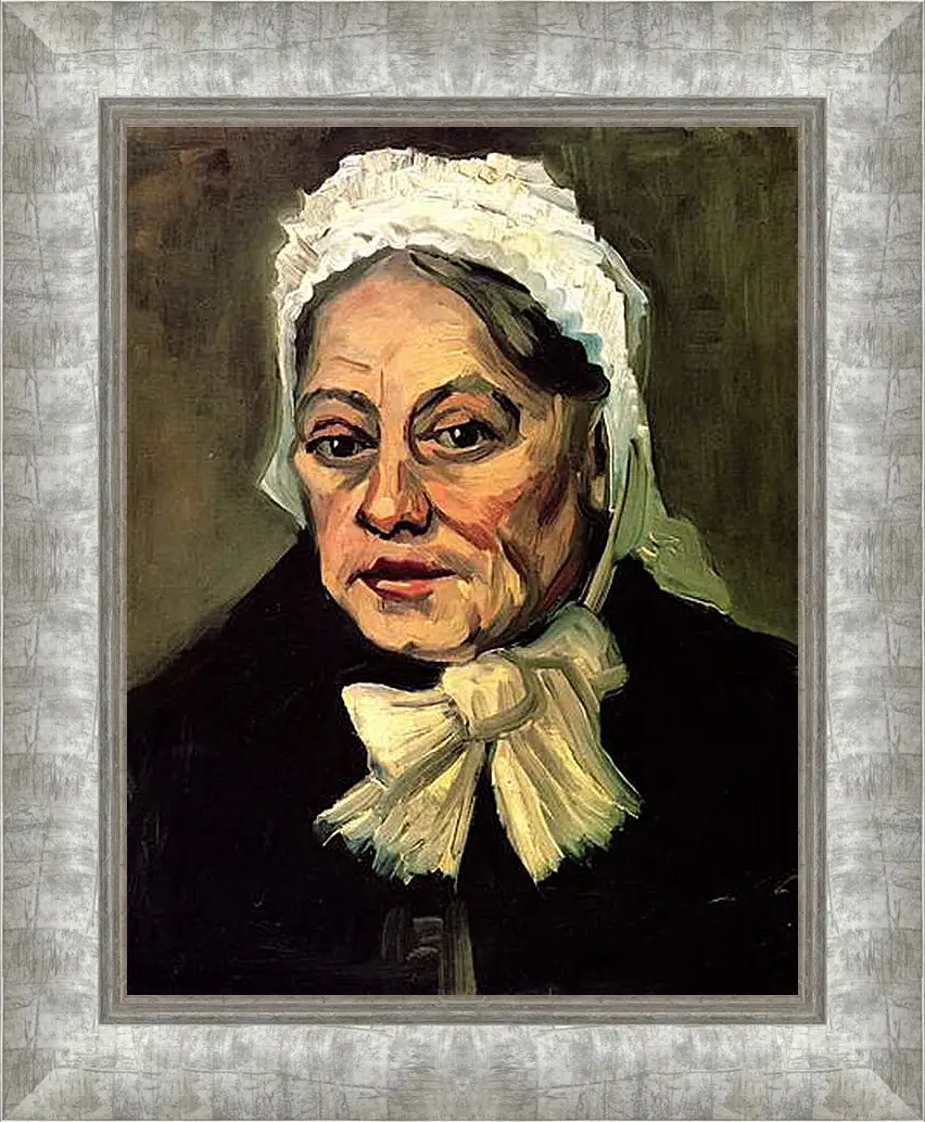 Картина в раме - Head of an Old Woman with White Cap The Midwife. Винсент Ван Гог