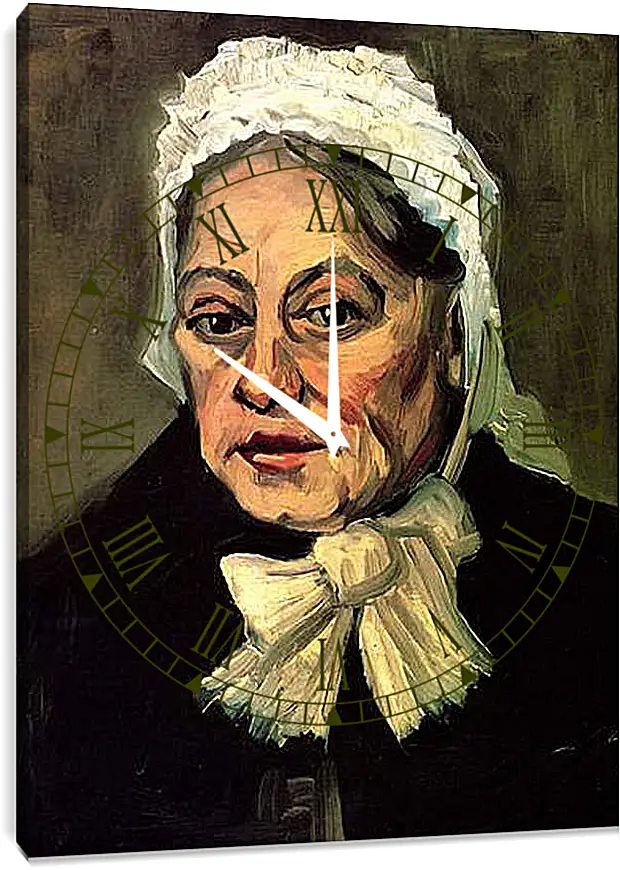 Часы картина - Head of an Old Woman with White Cap The Midwife. Винсент Ван Гог