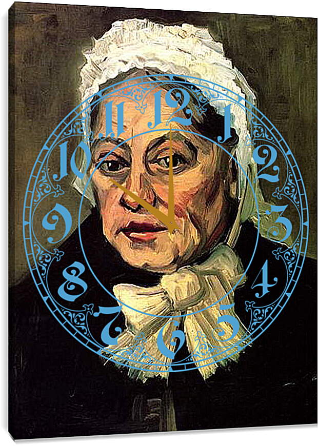Часы картина - Head of an Old Woman with White Cap The Midwife. Винсент Ван Гог