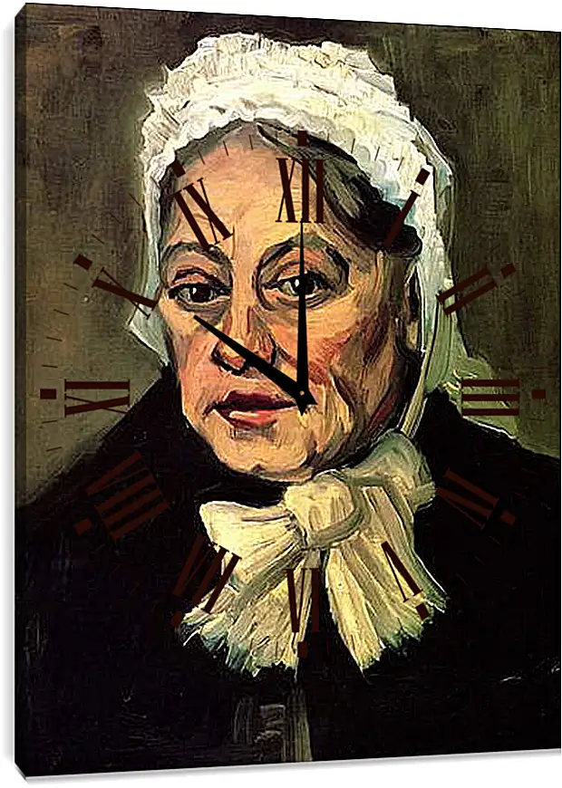 Часы картина - Head of an Old Woman with White Cap The Midwife. Винсент Ван Гог