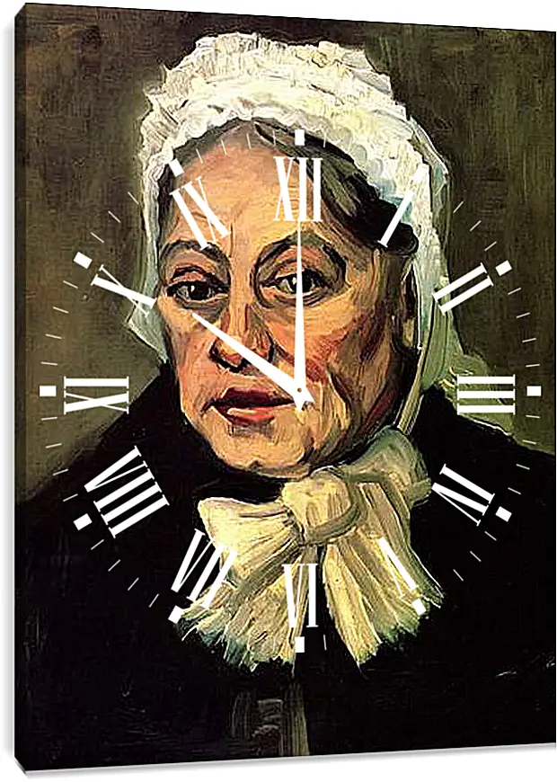 Часы картина - Head of an Old Woman with White Cap The Midwife. Винсент Ван Гог