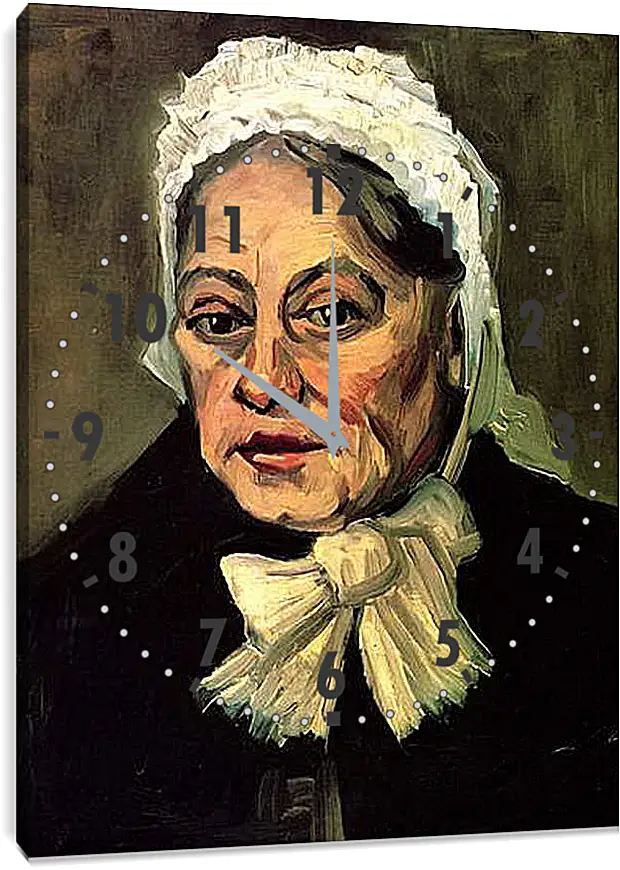 Часы картина - Head of an Old Woman with White Cap The Midwife. Винсент Ван Гог