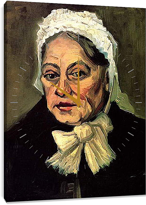 Часы картина - Head of an Old Woman with White Cap The Midwife. Винсент Ван Гог