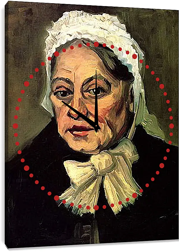 Часы картина - Head of an Old Woman with White Cap The Midwife. Винсент Ван Гог