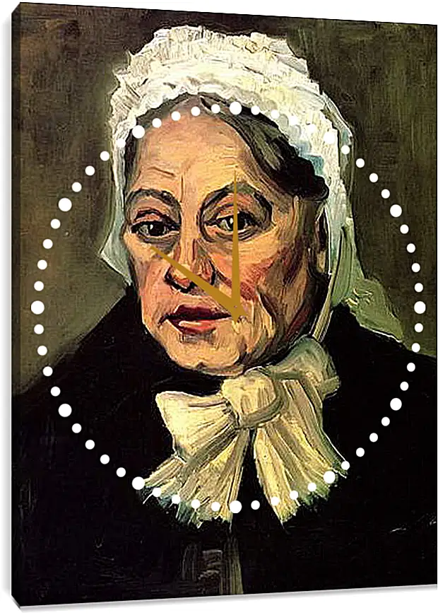 Часы картина - Head of an Old Woman with White Cap The Midwife. Винсент Ван Гог