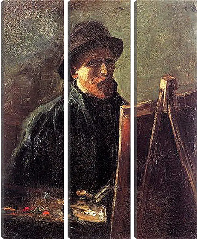 Модульная картина - Self-Portrait with Dark Felt Hat at the Easel. Винсент Ван Гог