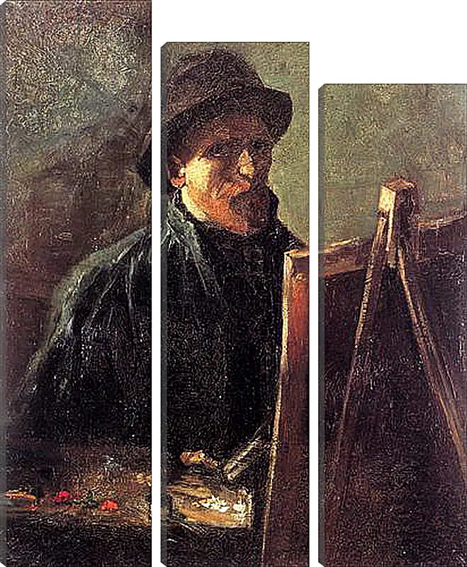 Модульная картина - Self-Portrait with Dark Felt Hat at the Easel. Винсент Ван Гог