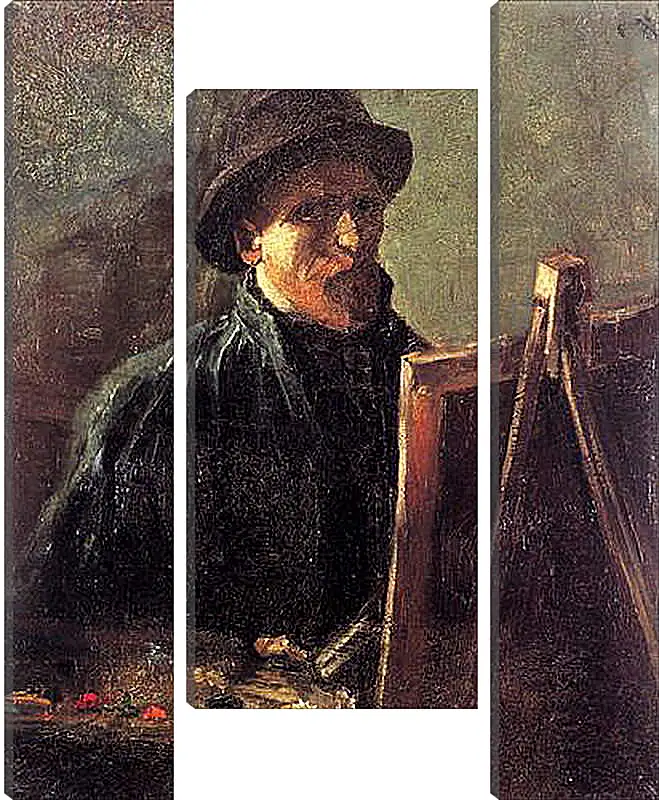 Модульная картина - Self-Portrait with Dark Felt Hat at the Easel. Винсент Ван Гог