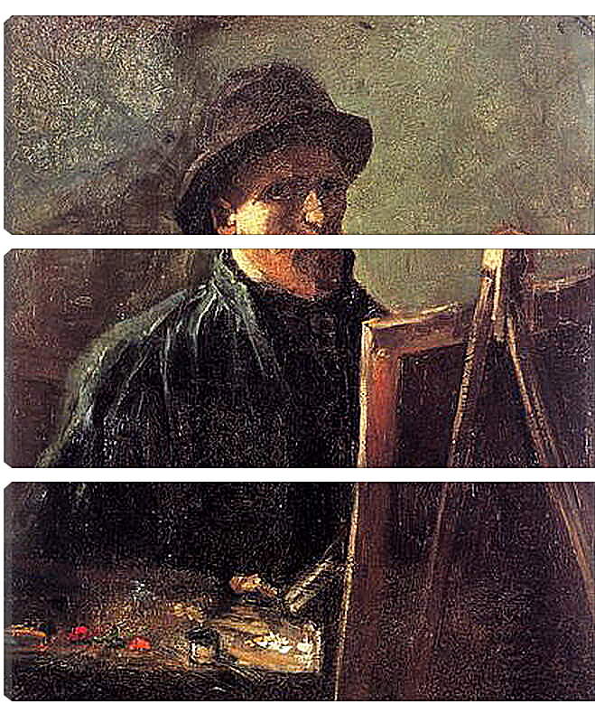 Модульная картина - Self-Portrait with Dark Felt Hat at the Easel. Винсент Ван Гог