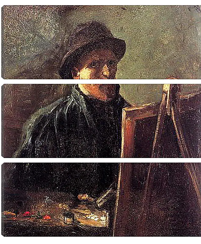 Модульная картина - Self-Portrait with Dark Felt Hat at the Easel. Винсент Ван Гог