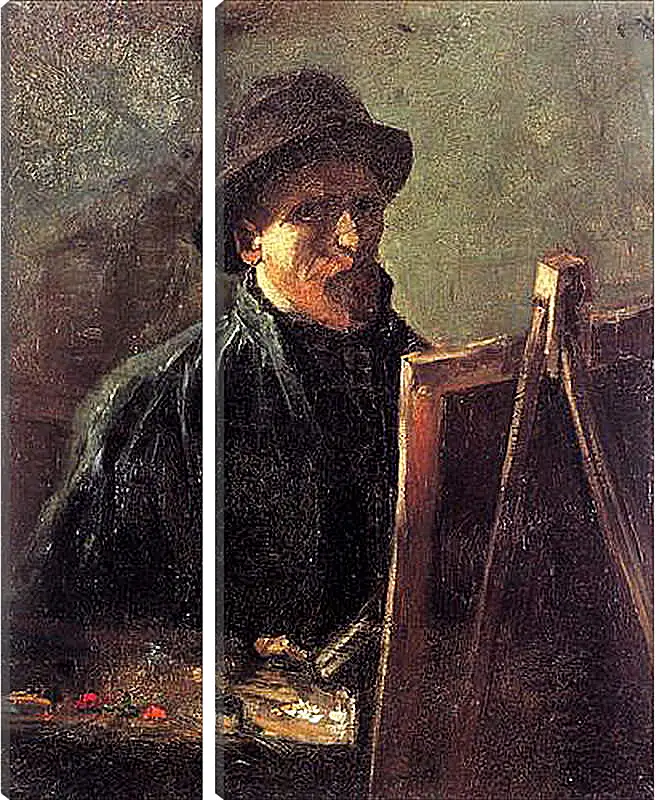 Модульная картина - Self-Portrait with Dark Felt Hat at the Easel. Винсент Ван Гог