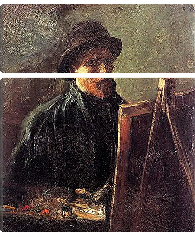 Модульная картина - Self-Portrait with Dark Felt Hat at the Easel. Винсент Ван Гог