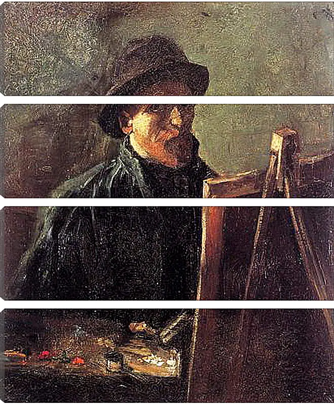 Модульная картина - Self-Portrait with Dark Felt Hat at the Easel. Винсент Ван Гог