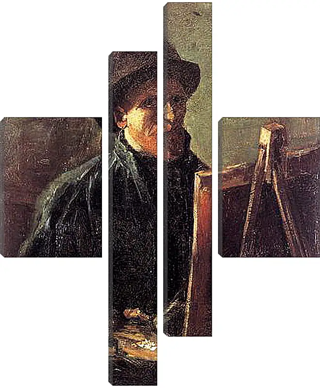 Модульная картина - Self-Portrait with Dark Felt Hat at the Easel. Винсент Ван Гог