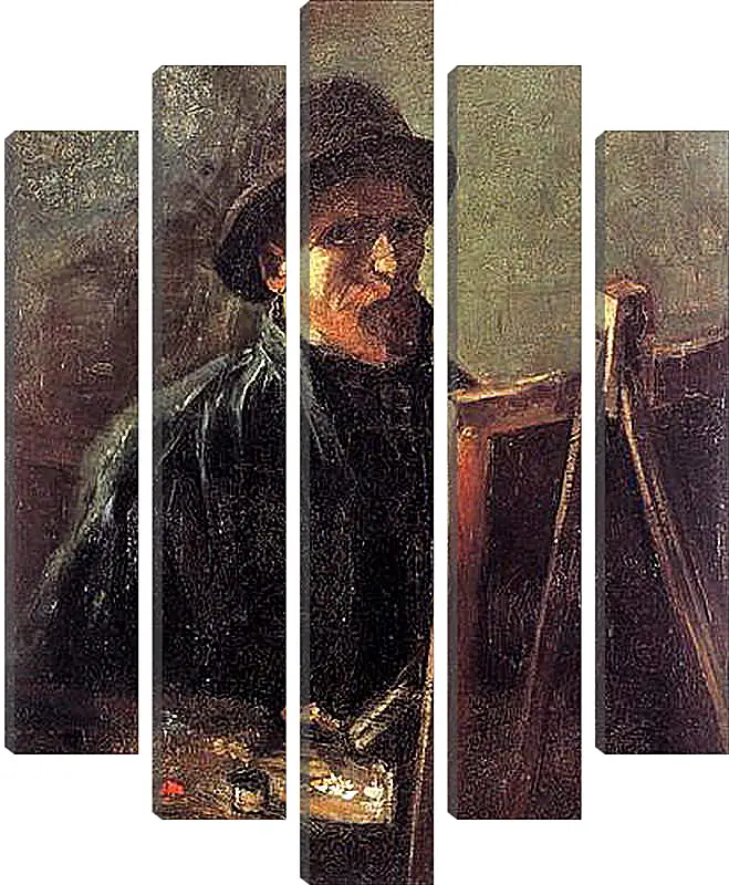 Модульная картина - Self-Portrait with Dark Felt Hat at the Easel. Винсент Ван Гог