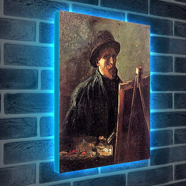 Лайтбокс световая панель - Self-Portrait with Dark Felt Hat at the Easel. Винсент Ван Гог