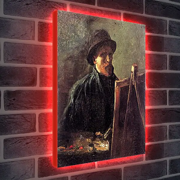 Лайтбокс световая панель - Self-Portrait with Dark Felt Hat at the Easel. Винсент Ван Гог