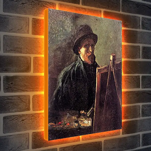 Лайтбокс световая панель - Self-Portrait with Dark Felt Hat at the Easel. Винсент Ван Гог