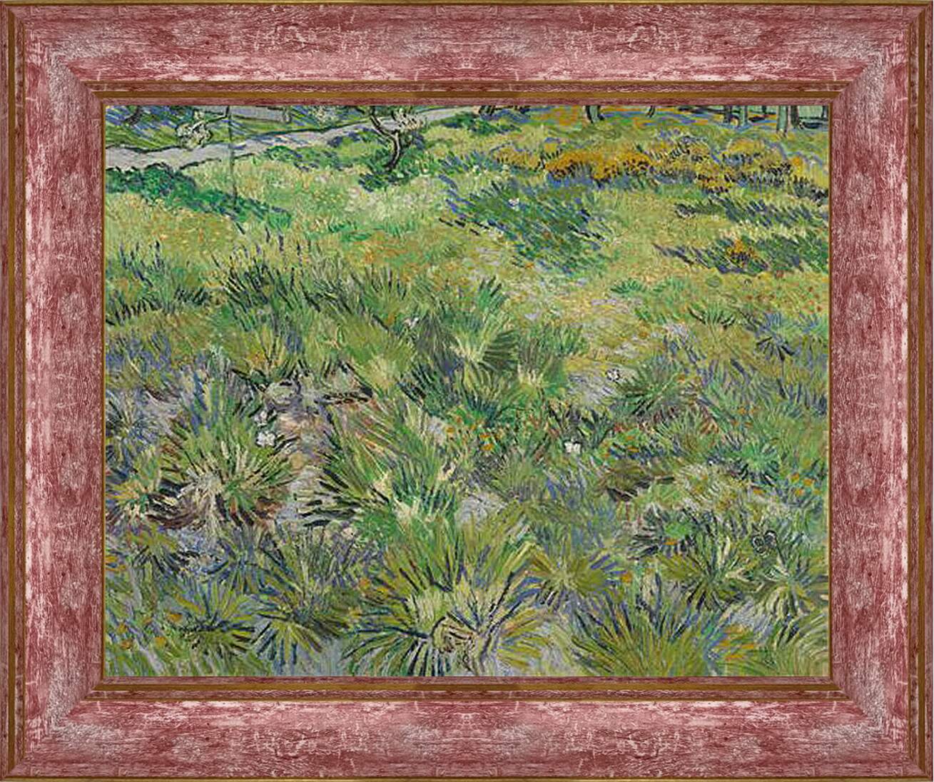 Картина в раме - Long Grass with Butterflies. Винсент Ван Гог