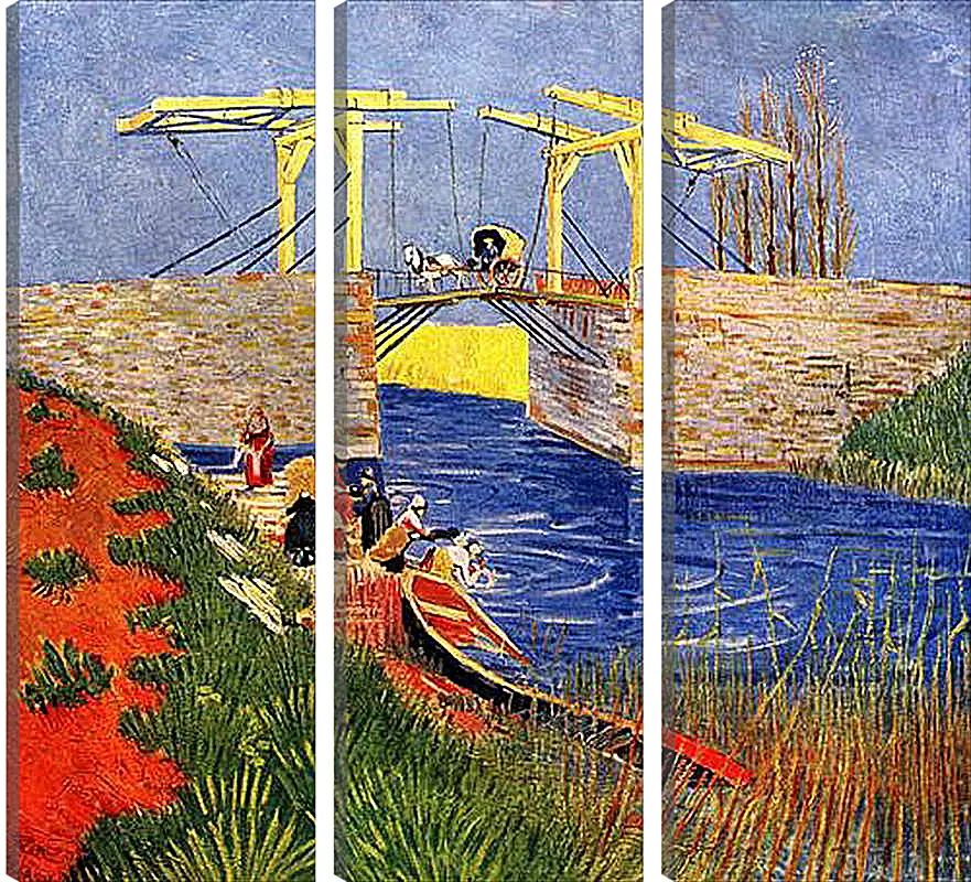 Модульная картина - The Langlois Bridge at Arles with Women Washing. Винсент Ван Гог