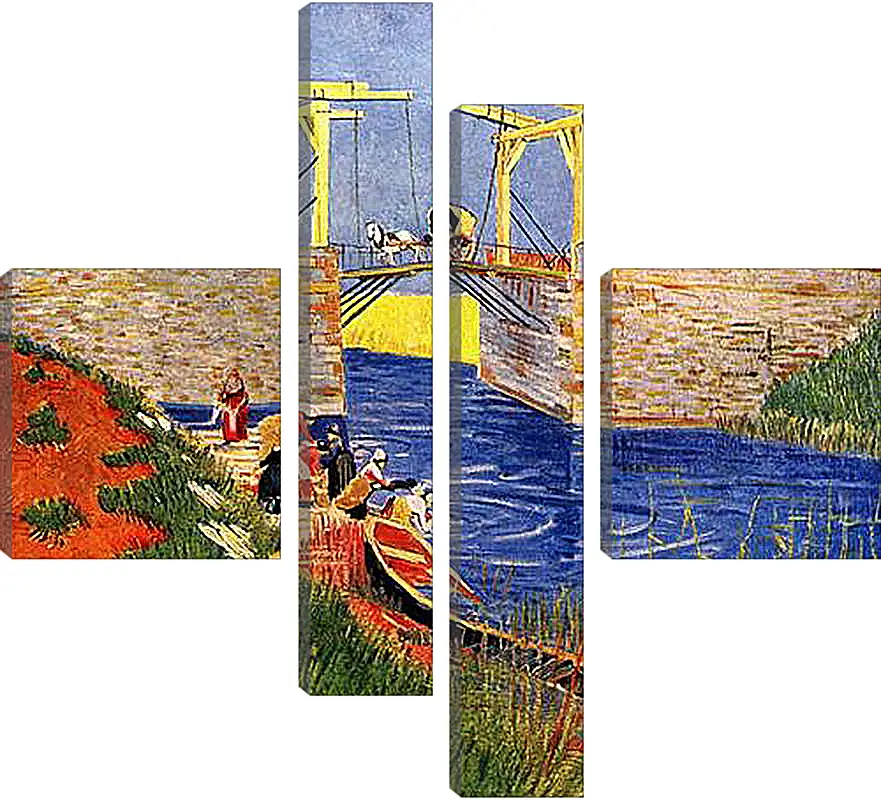 Модульная картина - The Langlois Bridge at Arles with Women Washing. Винсент Ван Гог