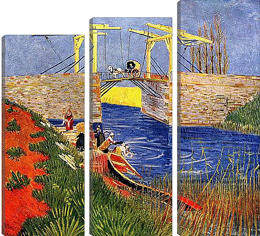 Модульная картина - The Langlois Bridge at Arles with Women Washing. Винсент Ван Гог