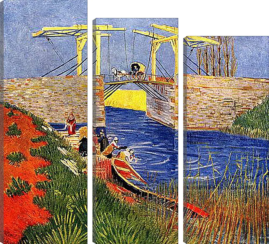 Модульная картина - The Langlois Bridge at Arles with Women Washing. Винсент Ван Гог