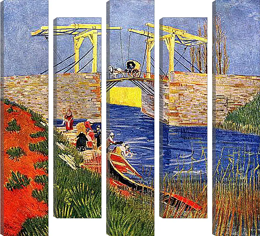 Модульная картина - The Langlois Bridge at Arles with Women Washing. Винсент Ван Гог