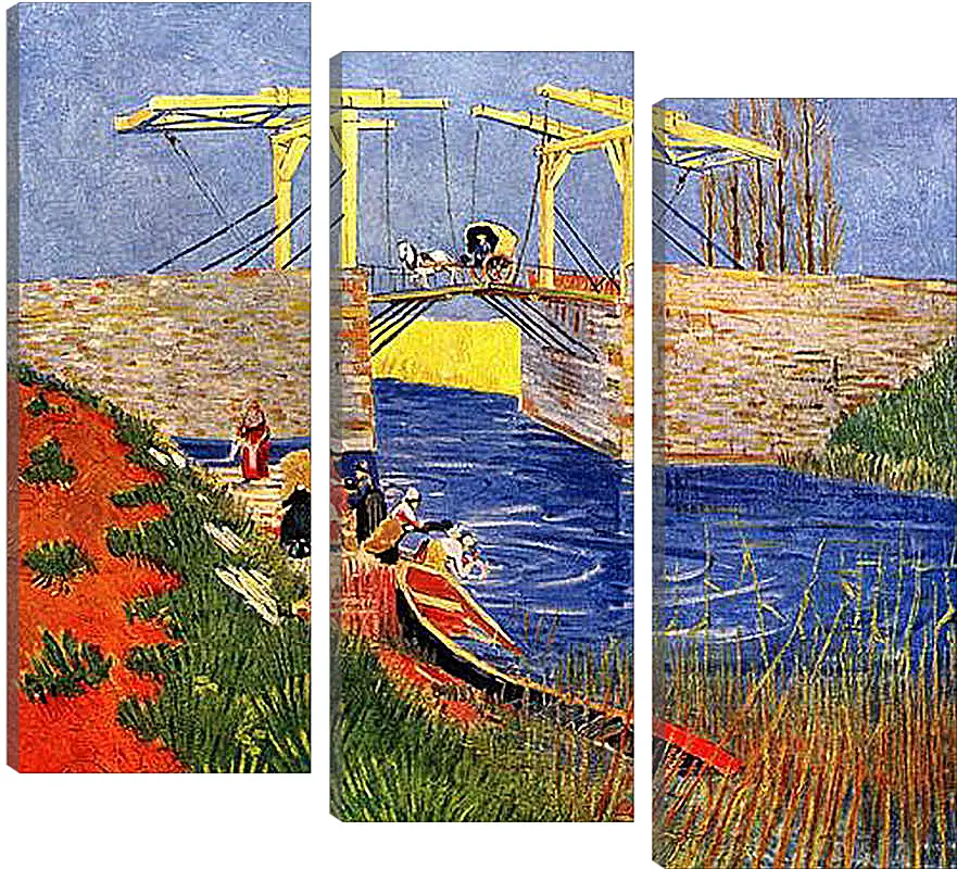 Модульная картина - The Langlois Bridge at Arles with Women Washing. Винсент Ван Гог