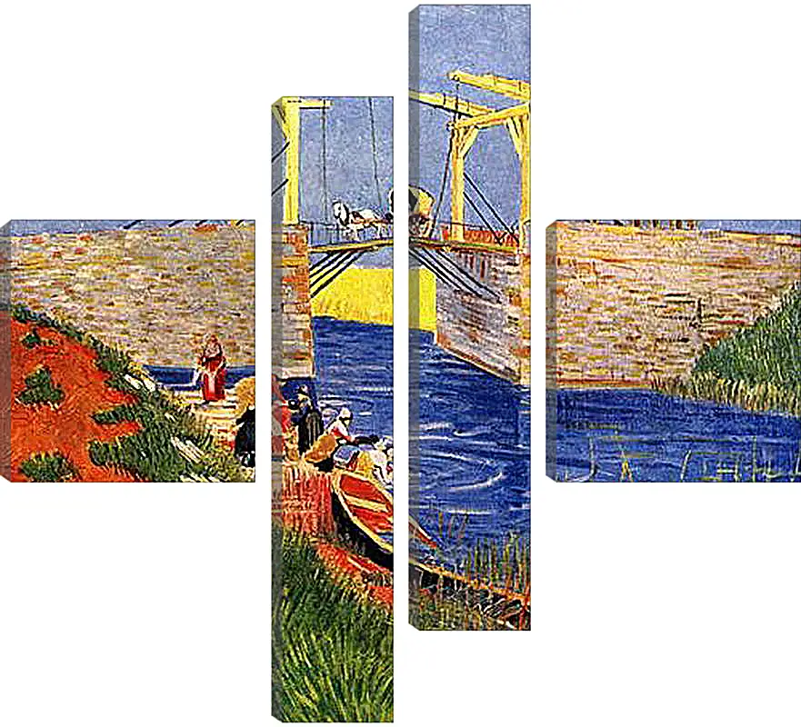 Модульная картина - The Langlois Bridge at Arles with Women Washing. Винсент Ван Гог