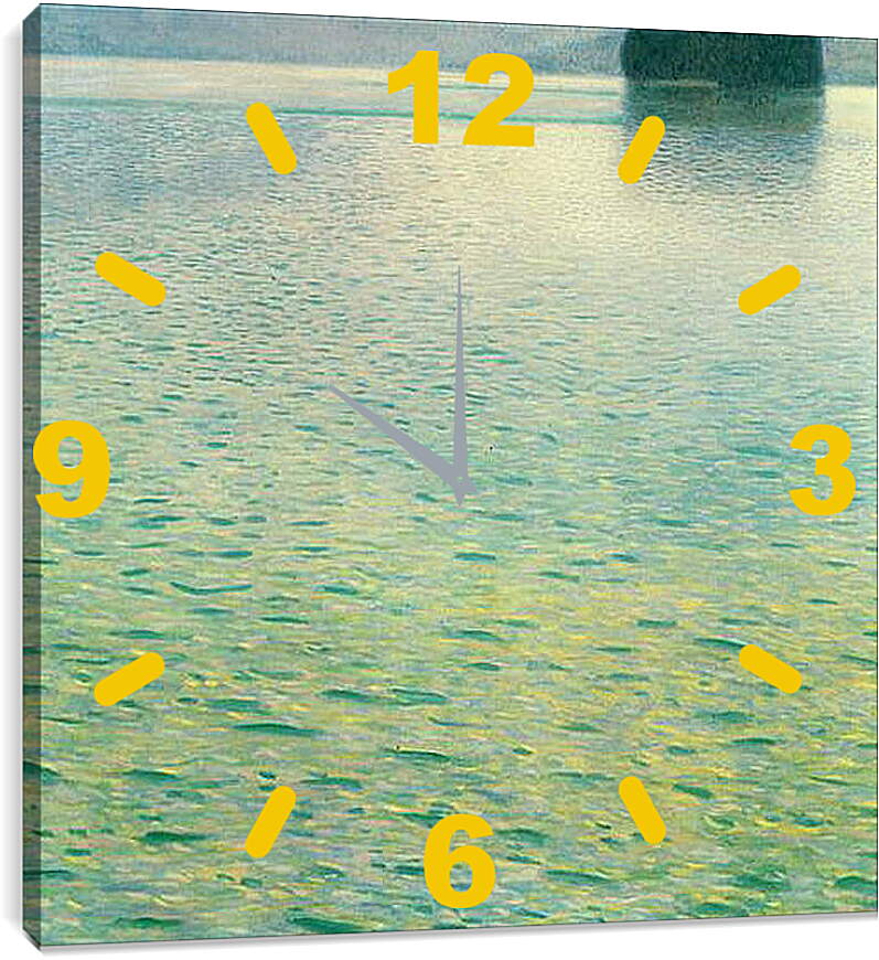 Часы картина - Island on the Attersee - Лицльберг на Аттерзее. Густав Климт
